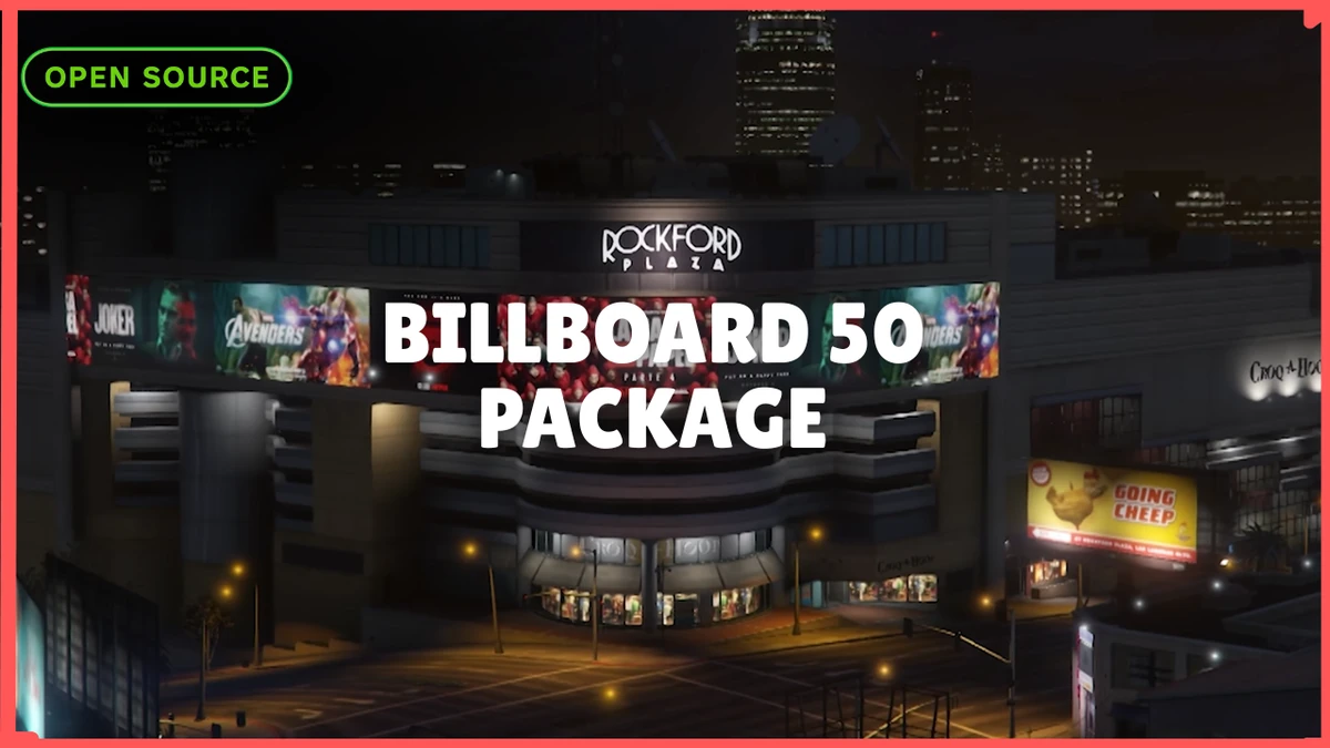 Billboard 50 Package FiveM | Animated Digital Screens | Open Source